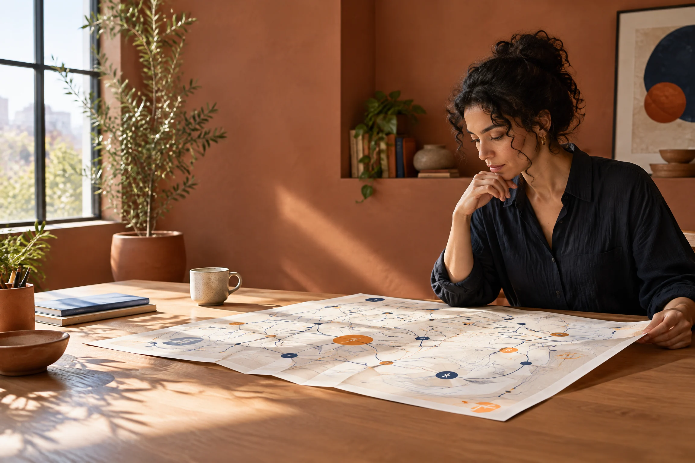 Professional reading a career route map